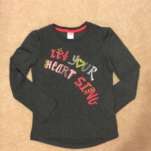 Gymboree size 7 l/s top Bright colors on words